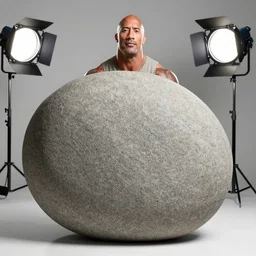 dwayne johnson is a boulder rock stone pebbles, studio lighting, dslr photo