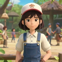a 3 d film animation still portrait of a very confident 1 9 5 0's zoo keeper girl, finely detailed features, sun light, at a busy zoo, gapmoe yandere grimdark, trending on pixiv fanbox, painted by greg rutkowski makoto shinkai takashi takeuchi studio ghibli, akihiko yoshida, pixar 3 d still