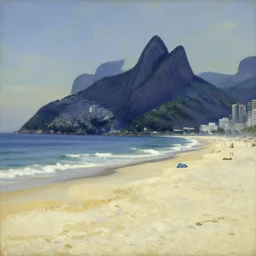a beach in rio de janeiro, by edward hopper, award winning, cinematic