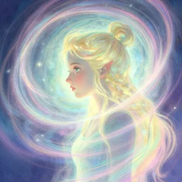 side portrait, ellie bamber, fairy, gloomhaven, luminescent, colorful swirly magic ripples, pastel colors, by greg manchess, huang guangjian, gil elvgren, sachin teng, greg rutkowski, jesper ejsing, ilya kuvshinov