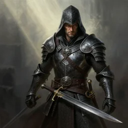 an ultradetailed portrait of robin williams dressed as a fantasy rogue assassin, sneaking in shadows, holding a long wicked knife, d & d, fantasy, intricate, elegant, highly detailed, digital painting, matte, sharp focus, illustration, plate armor, god rays, art by john collier and albert aublet and krenz cushart and artem demura and alphonse mucha