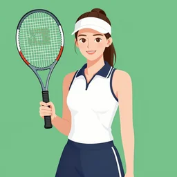 a drawing of a woman holding a tennis racquet, a character portrait by Ilya Kuvshinov, cgsociety, shock art, ilya kuvshinov, 2d game art, official art