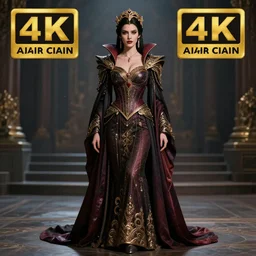 full length photo of a very beautiful!! vampire warrior queen with ornate robes, highly detailed, 4 k, hdr, smooth, sharp focus, high resolution, award - winning photo