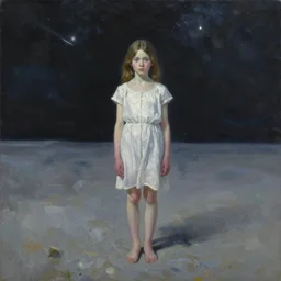 wlop oil painting of a girl lost in space, mcbess, james jean