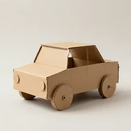 a car made out of cardboard