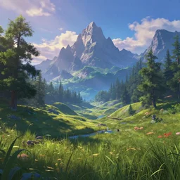 a gorgeous landscape in the style of thomas cole and pixar. beautiful beyond imagination! enchanting, mysterious, alluring. hyperrealism, extremely detailed! 8 k, smooth gradient cgi, path tracing, trending on artstation
