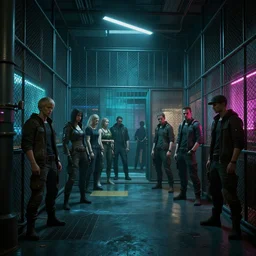 photo environement cyberpunk jail : 4, 4 k rtx hdr volume light concept studio matte painting environement digital illustration style cyberpunk 2 0 7 7 artstation artur tarnowski, mihai muscan, marcin tomalak, marta leydy, marcin stepien, charlotte hughes, zuzanna dabrowa neon bioluminiscence