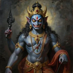 a beautiful majestic gothic classical portrait of india the demon god, oil on canvas, by caspar david friedrich, by abraham pether, by greg rutkowski, trending on artstation, featured on pixiv, color scheme by tim hildebrandt and simon stalenhag, masterpiece, dramatic cinematic composition, brilliant aesthetic lighting, sharp, highly detailed, hd, 8 k