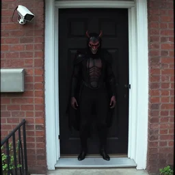 security camera footage of a demon in my doorstep