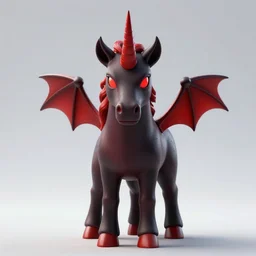 evil unicorn, symmetrical, highly detailed, digital art, sharp focus, trending on art station, red and black