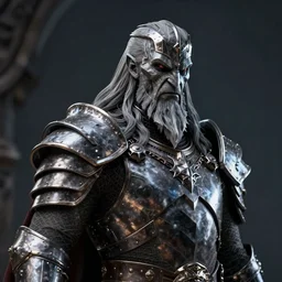 a photorealistic 3D render portrait of sauron the dark lord wearing armor made of iron, unreal engine, octane render, cinematic lighting, a sense of evil, hard surface character concept art, dark fantasy character design, hyper realism, high detail, depth of field, stunning vfx, smooth gradients, high contrast, cgsociety