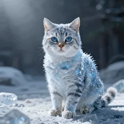 a cat made of ice