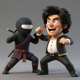 bob ross fighting ninjas and screaming