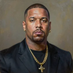 portrait of president pitbull declaring war, oil on canvas