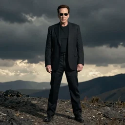 detailed ultrarealistic medium shot photography of nicholas cage in matrix cinematic full body shot