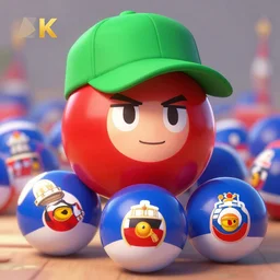 countryballs russian empire with a green cap on his head digital art, 8 k, character, realism, anime, portrait