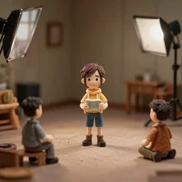 a photo of a stopmotion animation filming set of a silent voice