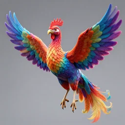 A colorful phoenix, 8k, hyper realistic, insanely detailed, HDR, octane render