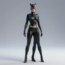 full body 3d render of 1992 Catwoman, photorealistic, finalRender, octane, Unreal Engine