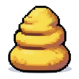highly detailed pixel art of a brightly coloured poo