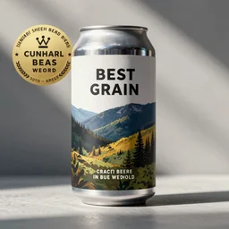 advertisement photography of can, best craft beer in the world, modern label