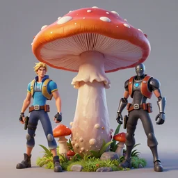 magic mushroom, fortnite, nendroid, boris vallejo style