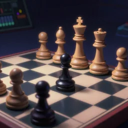 surreal chess, extreme detail, 80s style synthwave, matte colors, lofi
