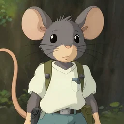 a full body portrait of an anthropomorphic rat girl with large furry rat ears, and a long rat tail, dressed in a tee shirt and combats, finely detailed features, closeup on the faces, trending on pixiv fanbox, by makoto shinkai takashi takeuchi studio ghibli, akihiko yoshida