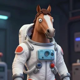 bojack horseman wearing a space suit, highly detailed, 4 k, 1 0 8 0 p