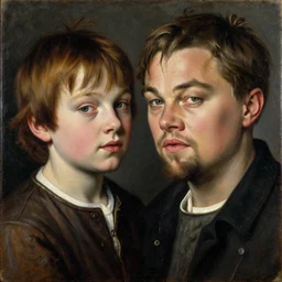portrait of the son of health ledger christ pratt leonardo dicaprio, oil painting by jan van eyck, northern renaissance art, oil on canvas, wet - on - wet technique, realistic, expressive emotions, intricate textures, illusionistic detail