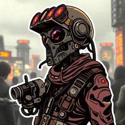 punk sticker! page steampunk cyberpunk cyborg rebellion