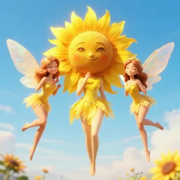 Sun Fairies, Digital Art, 8k, Unreal Engine 5