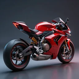 a futuristic motorbike, red, high detail, cinematic light, photo