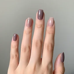 female hand, five fingers, painted nails