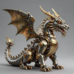 A dragon made of machine parts, steampunk, ultra detailed, 4k, by Greg Rutkowski, artstation, concept art, artstation