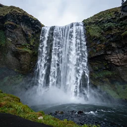 a volcano waterfall. award winning awesome landscape photo