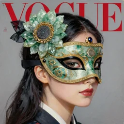 masquerade ball mask, korean audrey hepburn, vogue magazine, elle magazine, greg rutkowski, john singer sargent, trending on artstation, anime, oil painting, side profile portrait, looking right, jade sunflower mandala, intricate