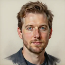 Caricature portraits done of a David Baszucki, realistic, hyperrealistic, very realistic, highly detailed, very detailed, extremely detailed, detailed, oil painting, digital art, trending on artstation