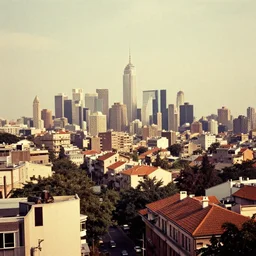 1 9 8 0's city view digital art vintage photo