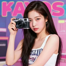 nayeon as a spokesperson for a camera, eighties magazine ad, high quality by artgerm