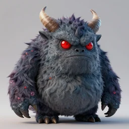 a big monster with red eyes and horn by greg rutkowski and thomas kinkade, trending on artstation, 3 d render octane