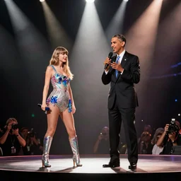 barack obama performing a song with taylor swift