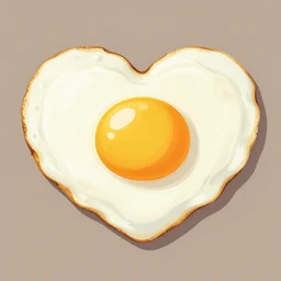 realistic detailled vector illustration of a fried egg in heart shape