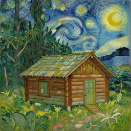 [ a log cabin in the forest ] [ van gogh ] [ andreas achenbach ]