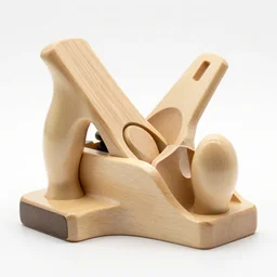 ivory hand plane, high detail macro photography, isolated on a pure white background, centered, entire object in frame, sharp focus, soft studio lighting