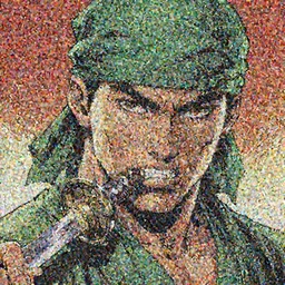 Rafael Albuquerque comic cover art, a handsome Asian man in a green turban looking wickedly at the viewer with the hilt of a Japanese samurai sword in his teeth.