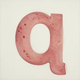 painting of a letter q made of skin with measles