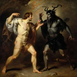 faust bargain with mephisto oil painting