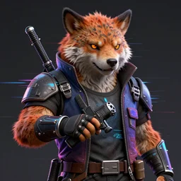 glitch art character portrait of an anthropomorphic animal combat strategy a. i. in the style of cyberpunk in the style of magic the gathering trending on artstation deviantart pinterest furaffinity detailed realistic hd 8 k high resolution