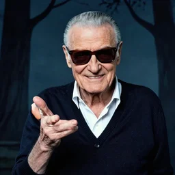portrait of stan lee in style of a still from wolf among us